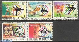 Upper Volta 1976 Olympic Games Montreal 5v, Mint NH, Sport - Football - Gymnastics - Judo - Olympic Games - Sailing - .. - Gymnastics