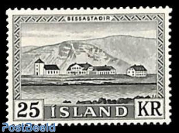 Iceland 1957 Bessastadir 1v, Mint NH, Religion - Churches, Temples, Mosques, Synagogues - Nuevos