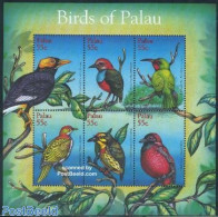 Palau 2001 Birds 6v M/s, Yellow Face, Mint NH, Nature - Birds - Sonstige & Ohne Zuordnung
