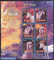 Palau 2003 Year Of The Ram 6v M/s, Mint NH, Nature - Various - Animals (others & Mixed) - Cattle - New Year - Año Nuevo