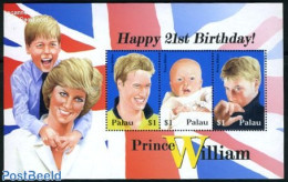 Palau 2003 Prince William 3v M/s, Mint NH, History - Kings & Queens (Royalty) - Familles Royales