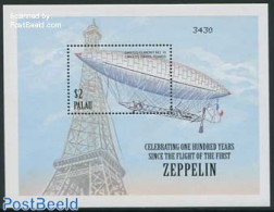 Palau 2000 Zeppelin S/s, Eiffel Tower, Mint NH, Transport - Zeppelins - Zeppeline