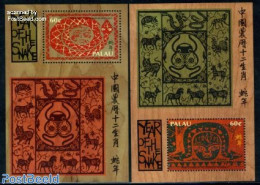 Palau 2000 Year Of The Snake 2 S/s, Mint NH, Nature - Various - Snakes - New Year - Anno Nuovo