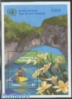 Palau 2002 Eco Tourism S/s, Mint NH, Nature - Sport - Transport - Various - Flowers & Plants - Kayaks & Rowing - Ships.. - Roeisport