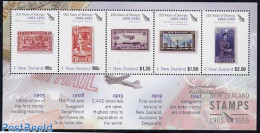 New Zealand 2005 150 Years Stamps S/s (1905-1955 Period), Mint NH, Nature - Transport - Horses - Stamps On Stamps - Ai.. - Ongebruikt