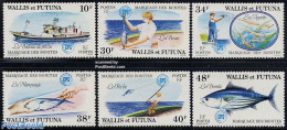 Wallis & Futuna 1979 Bonito Fish 6v, Mint NH, Nature - Transport - Fish - Fishing - Ships And Boats - Poissons