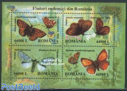 Romania 2002 Butterflies 4v M/s, Mint NH, Nature - Butterflies - Ongebruikt