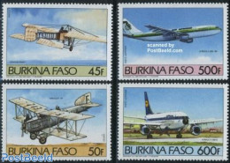 Burkina Faso 1985 Aeroplanes 4v, Mint NH, Transport - Aircraft & Aviation - Avions