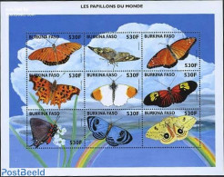 Burkina Faso 1998 Butterflies 9v M/s (9x530F), Mint NH, Nature - Butterflies - Sonstige & Ohne Zuordnung