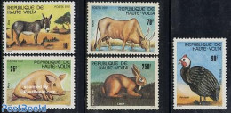 Upper Volta 1981 Domestic Animals 5v, Mint NH, Nature - Animals (others & Mixed) - Birds - Cattle - Poultry - Rabbits .. - Other & Unclassified