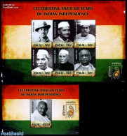Palau 2011 60 Years Independence Of India 2 S/s, Mint NH, History - Gandhi - Politicians - Mahatma Gandhi