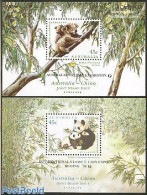 Australia 1995 Stamp Expositions 2 S/s, Mint NH, Nature - Animals (others & Mixed) - Bears - Philately - Pandas - Nuevos