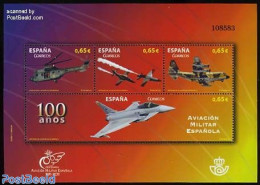 Spain 2011 100 Years Military Aviation In Spain S/s, Mint NH, History - Transport - Militarism - Helicopters - Aircraf.. - Ungebraucht