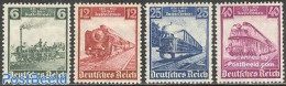 Germany, Empire 1935 Railways Centenary 4v, Unused (hinged), Transport - Railways - Neufs