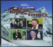 Palau 2008 Sir Edmund Hillary 4v M/s, Mint NH, Nature - Sport - Birds - Mountains & Mountain Climbing - Klimmen