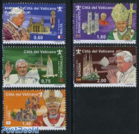 Vatican 2011 Popes Travels 5v, Mint NH, Religion - Churches, Temples, Mosques, Synagogues - Pope - Ungebraucht