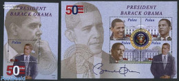 Palau 2011 Barack Obama 2 S/S, Mint NH, History - American Presidents - Politicians - Sonstige & Ohne Zuordnung
