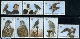 Bahrain 1980 Falcons 8v, Mint NH, Nature - Birds - Birds Of Prey - Bahrain (1965-...)