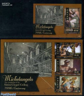 Palau 2012 Michelangelo Sistine Chapel Ceiling 2 S/s, Mint NH, Art - Michelangelo - Paintings - Sonstige & Ohne Zuordnung