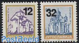 Serbia/Montenegro 2004 Overprints 2v, Mint NH, Religion - Churches, Temples, Mosques, Synagogues - Kirchen U. Kathedralen