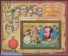 Chad 1982 Wilhelm Steinitz S/s Gold, Mint NH, Sport - Various - Chess - Rotary - Autres & Non Classés