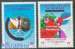 New Caledonia 1985 Pacific Art Festival 2v, Mint NH, Performance Art - Music - Unused Stamps