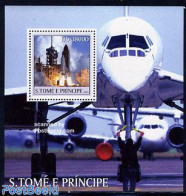 Sao Tome/Principe 2003 Space, Concorde S/s, Mint NH, Transport - Concorde - Aircraft & Aviation - Space Exploration - Concorde