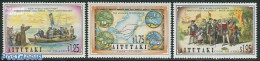 Aitutaki 1992 Discovery Of America 3v, Mint NH, History - Transport - Various - Explorers - Ships And Boats - Maps - Explorers