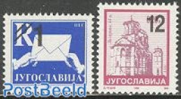 Serbia/Montenegro 2003 Overprints 2v, Mint NH, Religion - Churches, Temples, Mosques, Synagogues - Chiese E Cattedrali