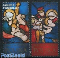 Poland 2014 Christmas 2v, Mint NH, Religion - Christmas - Art - Stained Glass And Windows - Neufs