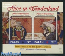 Palau 2014 Alice In Wonderland S/s, Mint NH, Nature - Sport - Parrots - Playing Cards - Fairytales - Märchen, Sagen & Legenden