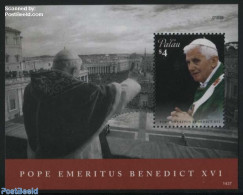 Palau 2014 Pope Emeritus Benedict XVI S/s, Mint NH, Religion - Pope - Popes