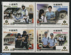 Macao 2016 Police 4v [+] Or [:::], Mint NH, History - Transport - Various - Flags - Motorcycles - Police - Uniforms - Neufs
