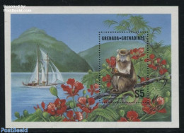 Grenada Grenadines 1986 Cercopithecus Mona S/s, Mint NH, Nature - Animals (others & Mixed) - Grenade (1974-...)