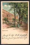 Künstler-AK Karl Heinisch: München, Partie Im Hofgarten, Private Stadtpost  - Briefmarken (Abbildungen)