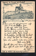Vorläufer-Lithographie Ronneburg, 1895, Totale Der Burg Mit Festungsanlagen  - Ronneburg