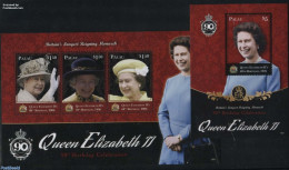 Palau 2016 Queen Elizabeth 90th Birthday 2 S/s, Mint NH, History - Kings & Queens (Royalty) - Familles Royales