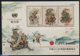 United Nations, Vienna 2016 Asian Stamp Expo S/s, Joint Issue UN New York, Geneva, Mint NH, Nature - Various - Monkeys.. - Emisiones Comunes