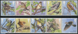Great Britain 2017 Songbirds 10v (2x [::::]), Mint NH, Nature - Birds - Nuevos