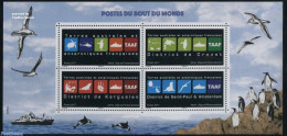 French Antarctic Territory 2017 Post From The End Of The World S/s, Mint NH, Nature - Transport - Various - Birds - Pe.. - Ungebraucht