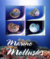 Palau 2015 Marine Mollusks 4v M/s, Mint NH, Nature - Shells & Crustaceans - Mundo Aquatico