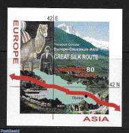 Georgia 2001 Great Silk Route S/s, Imperforated, Mint NH, History - Transport - Europa Hang-on Issues - Ships And Boats - Idées Européennes