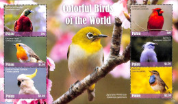 Palau 2017 Colorful Birds Of The World 6v M/s, Mint NH, Nature - Birds - Other & Unclassified