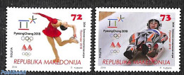 North Macedonia 2018 Olympic Games Pyeongchang 2v, Mint NH, Sport - Olympic Winter Games - Skating - Other & Unclassified