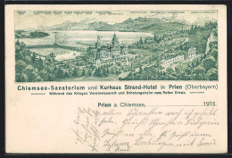 AK Prien, Chiemsee-Sanatorium Und Kurhaus Strand-Hotel, 1. Weltkrieg, Rotes Kreuz, 1915  - Andere & Zonder Classificatie