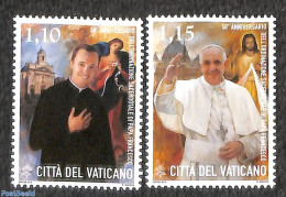 Vatican 2019 50 Years Sacracy Of Pope Francis 2v, Mint NH, Religion - Religion - Nuevos