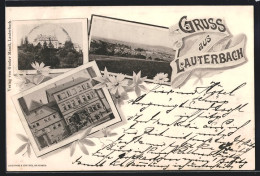 AK Lauterbach, Gasthof Von Louis Schütz, Ortspartie, Teilansicht  - Lauterbach