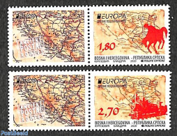 Bosnia Herzegovina - Serbian Adm. 2020 Europa, Old Postal Roads 2v With Tabs, Mint NH, History - Transport - Various -.. - Post