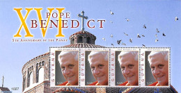 Guyana 2010 Pope Benedict XVI M/s, Mint NH, Religion - Pope - Papas