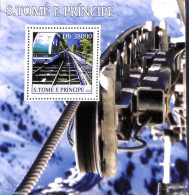 Sao Tome/Principe 2003 Cable Railway S/s, Mint NH, Transport - Railways - Trains